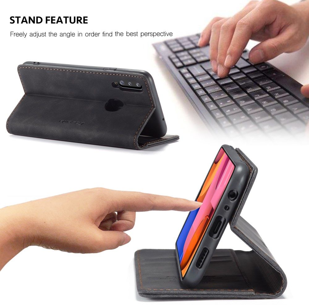 Samsung Galaxy A20s Portemonnee Stand Hoesje Kunstleer Zwart afbeelding 7
