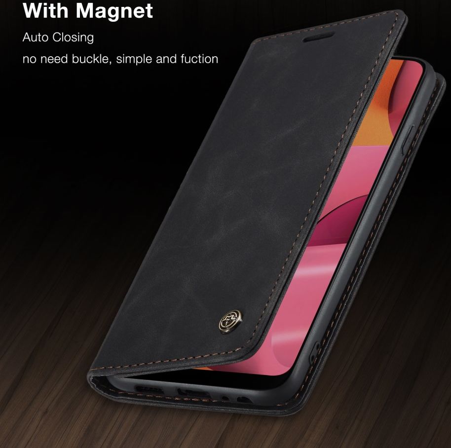 Samsung Galaxy A20s Portemonnee Stand Hoesje Kunstleer Zwart afbeelding 8