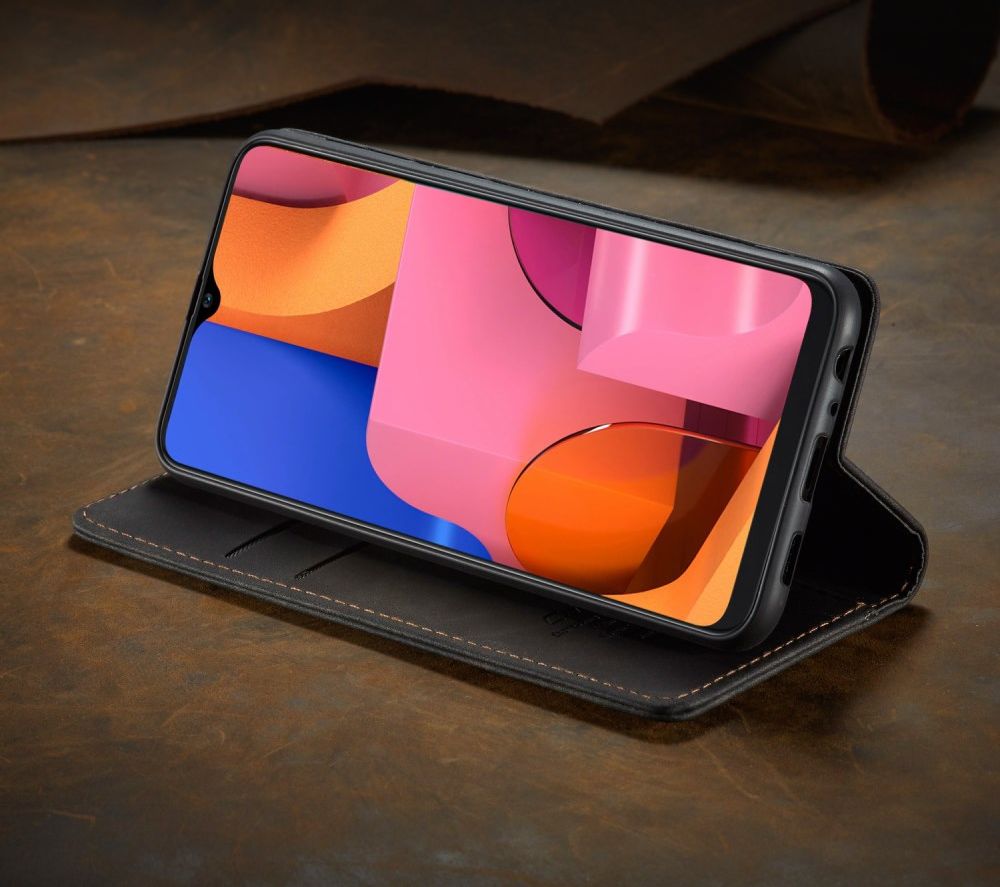 Samsung Galaxy A20s Portemonnee Stand Hoesje Kunstleer Zwart afbeelding 9