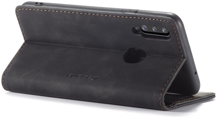 Samsung Galaxy A20s Portemonnee Stand Hoesje Kunstleer Zwart afbeelding 5