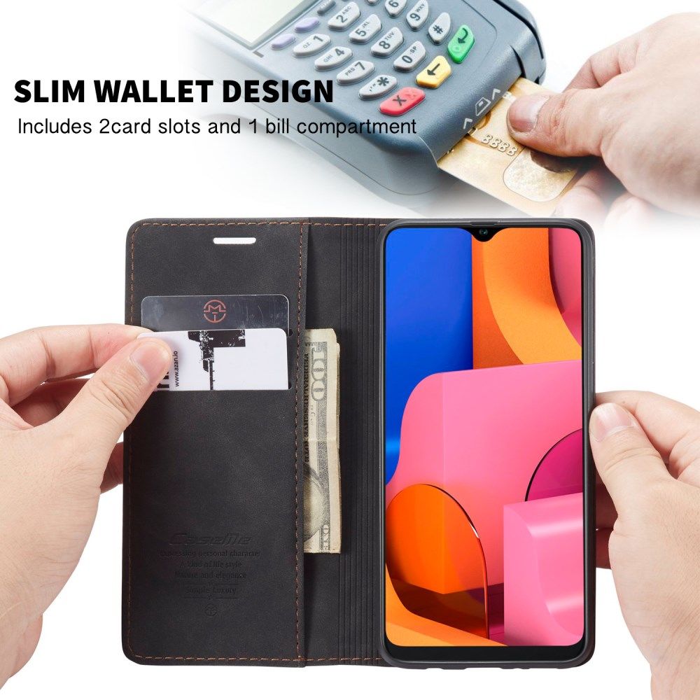 Samsung Galaxy A20s Portemonnee Stand Hoesje Kunstleer Zwart afbeelding 10