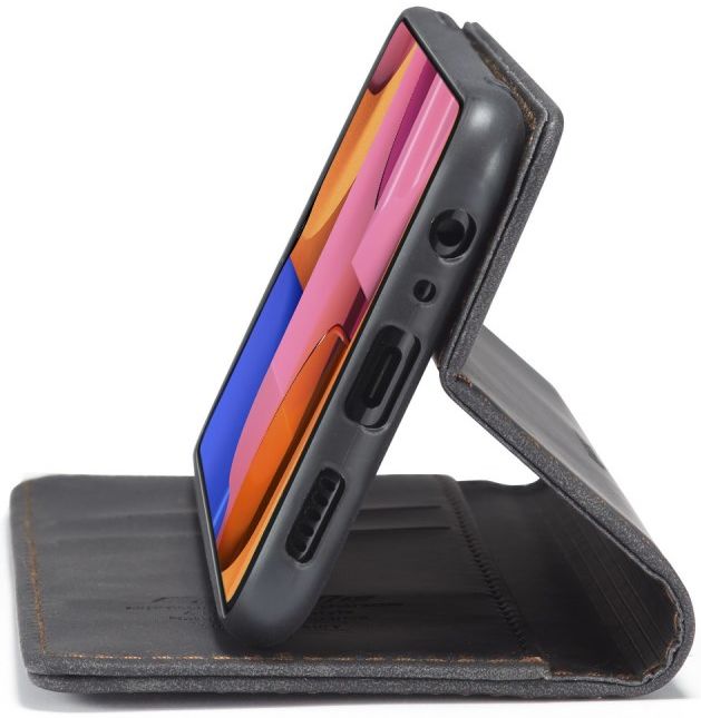 Samsung Galaxy A20s Portemonnee Stand Hoesje Kunstleer Zwart afbeelding 4