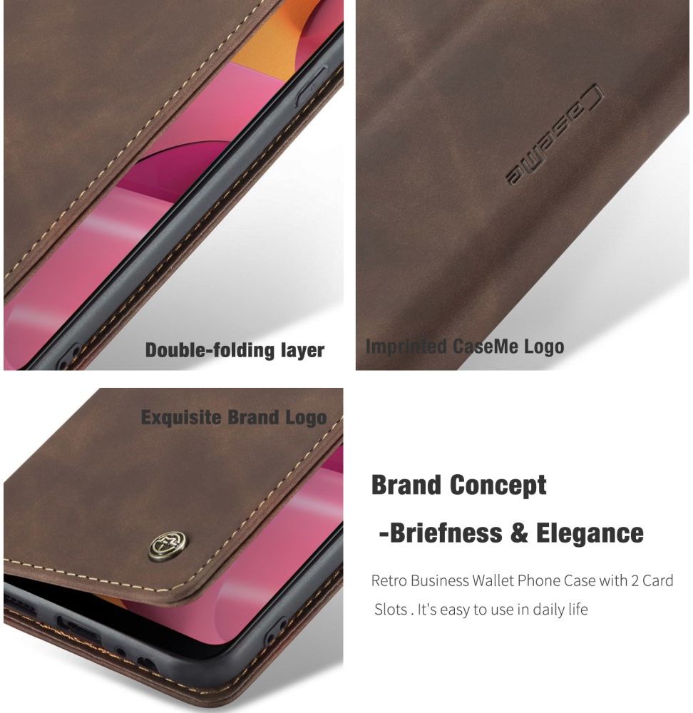 Samsung Galaxy A20s Portemonnee Stand Hoesje Kunstleer Coffee afbeelding 10