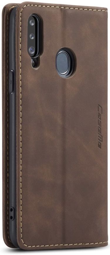 Samsung Galaxy A20s Portemonnee Stand Hoesje Kunstleer Coffee afbeelding 13
