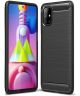 Samsung Galaxy M51 Hoesje Geborsteld TPU Carbon Fiber Zwart
