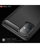 Samsung Galaxy M51 Hoesje Geborsteld TPU Carbon Fiber Zwart