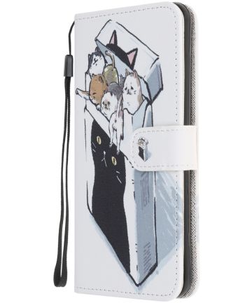 Samsung Galaxy M51 Book Case Hoesje Portemonnee Print Katten Hoesjes