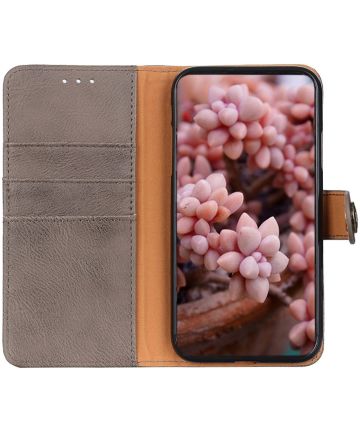 Samsung Galaxy M51 Hoesje Retro Wallet Book Case Grijs Hoesjes