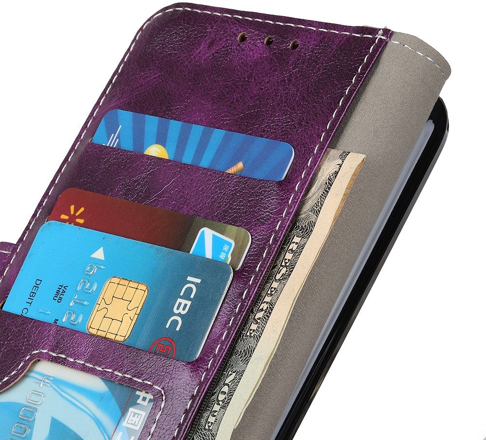 Samsung Galaxy M51 Crazy Horse Portemonnee Stand Hoesje Paars afbeelding 7