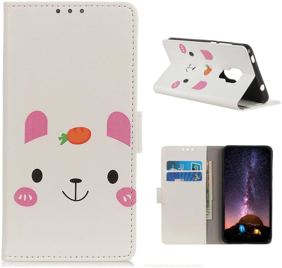 Motorola Moto G9 Play / Moto E7 Plus Portemonnee Hoesje Konijnen Print afbeelding 4