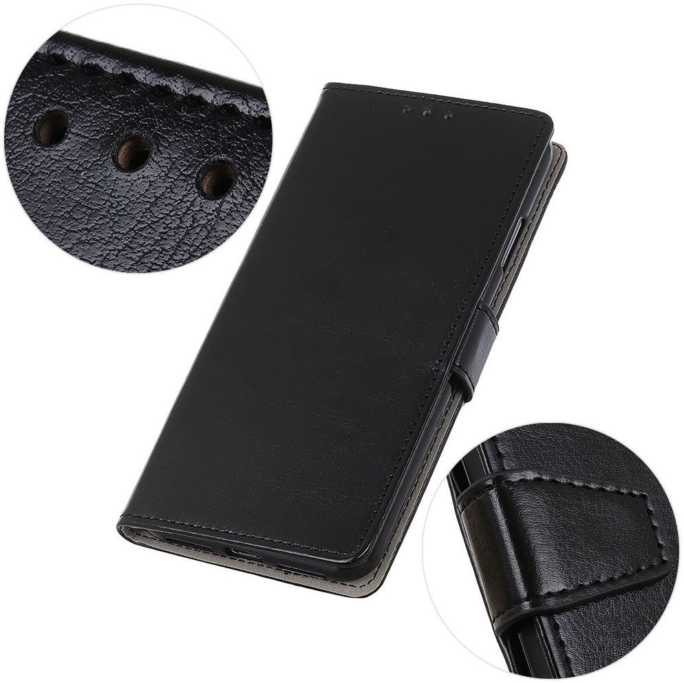 Motorola Moto G9 Plus Crazy Horse Portemonnee Stand Hoesje Zwart afbeelding 6