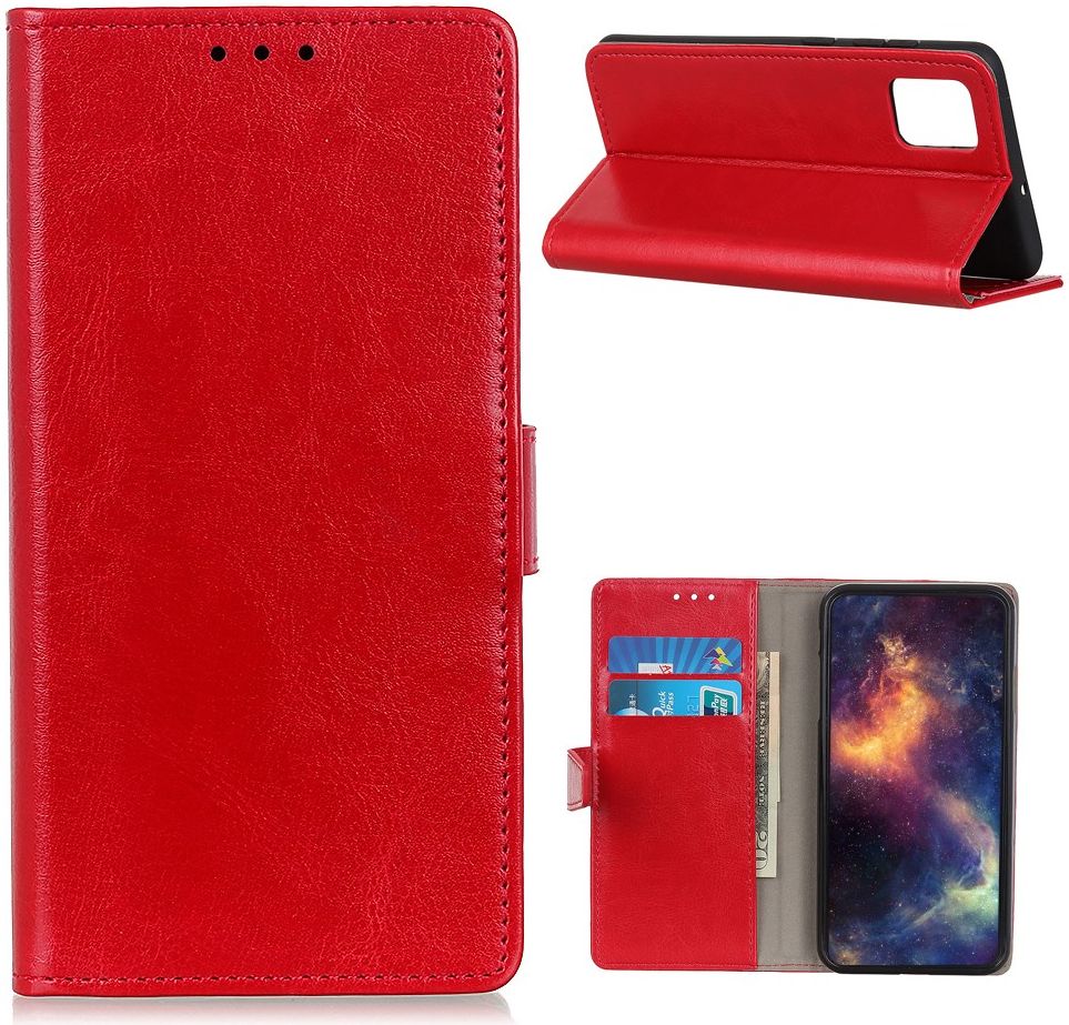 Motorola Moto G9 Plus Crazy Horse Portemonnee Stand Hoesje Rood afbeelding 7