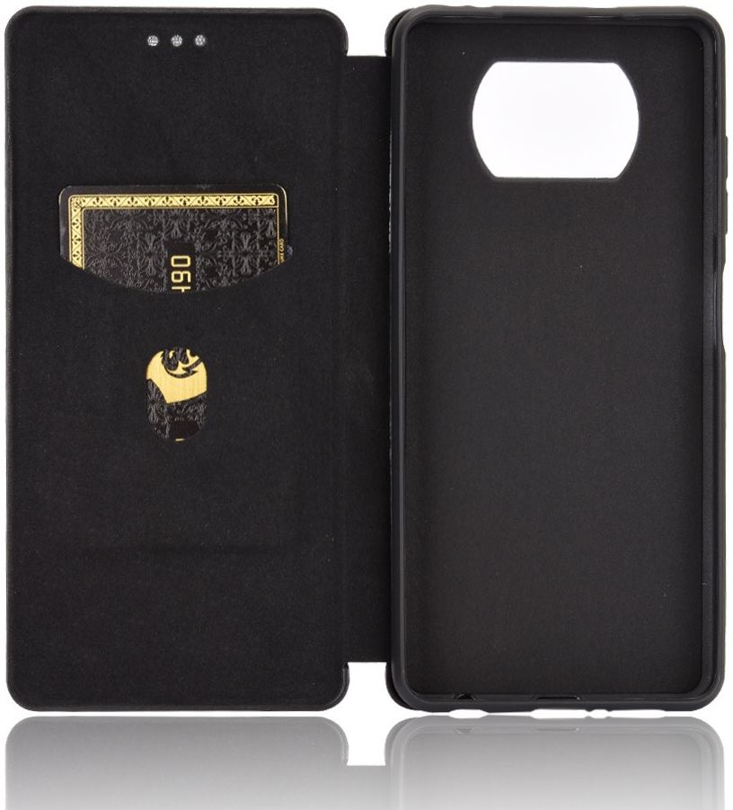Xiaomi Poco X3 / X3 Pro Hoesje Carbon Fiber Book Case Zwart afbeelding 10