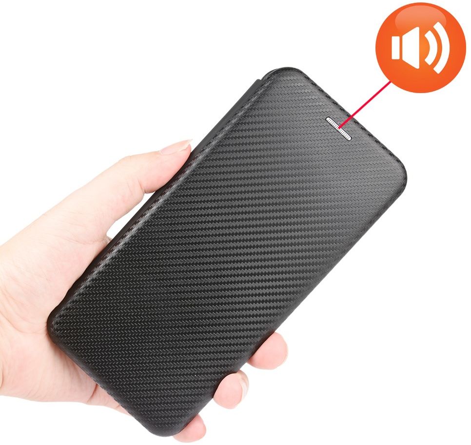 Xiaomi Poco X3 / X3 Pro Hoesje Carbon Fiber Book Case Zwart afbeelding 6