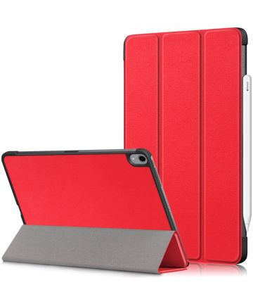iPad Air 2020 / 2022 Hoesje Tri-Fold Book Case Rood Hoesjes