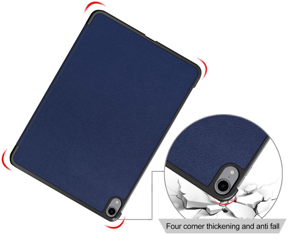 iPad Air 2020 / 2022 Hoesje Tri-Fold Book Case Blauw afbeelding 10