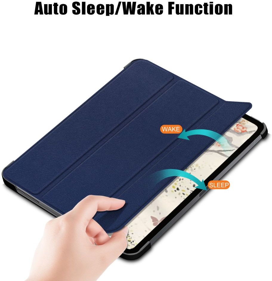 iPad Air 2020 / 2022 Hoesje Tri-Fold Book Case Blauw afbeelding 6