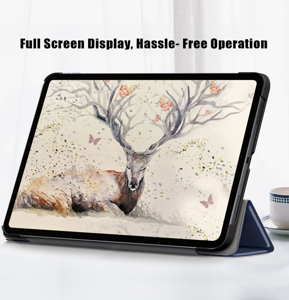 iPad Air 2020 / 2022 Hoesje Tri-Fold Book Case Blauw afbeelding 8