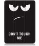 Apple iPad Air 10.9 2020/2022 Tri-fold Hoes met Print Don't Touch Me