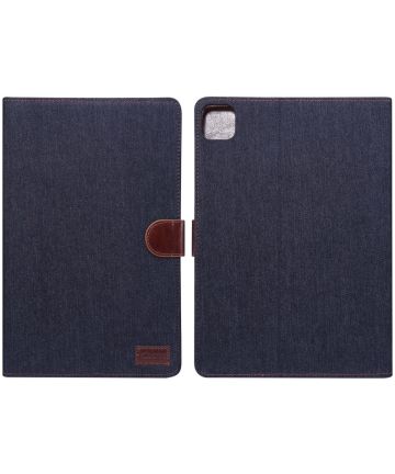 Apple iPad Air 2020 / 2022 Hoes Jeans Book Case Zwart Hoesjes
