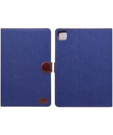 Apple iPad Air 2020 / 2022 Hoes Jeans Book Case Donker Blauw Hoesjes