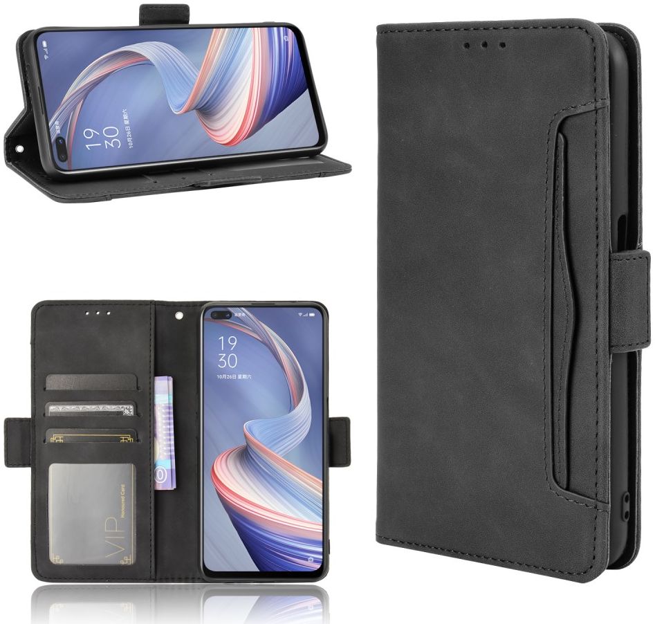 Oppo Reno 4 Z Hoesje Book Case met Kaarthouder Zwart afbeelding 6