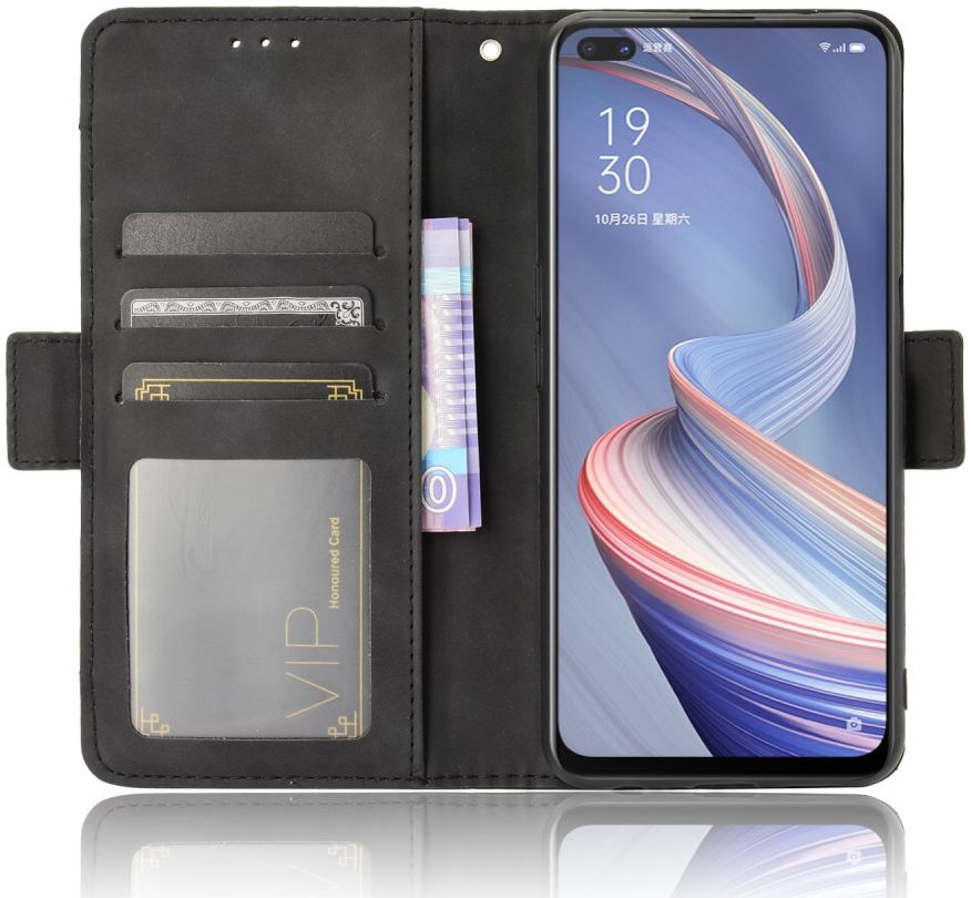 Oppo Reno 4 Z Hoesje Book Case met Kaarthouder Zwart afbeelding 1