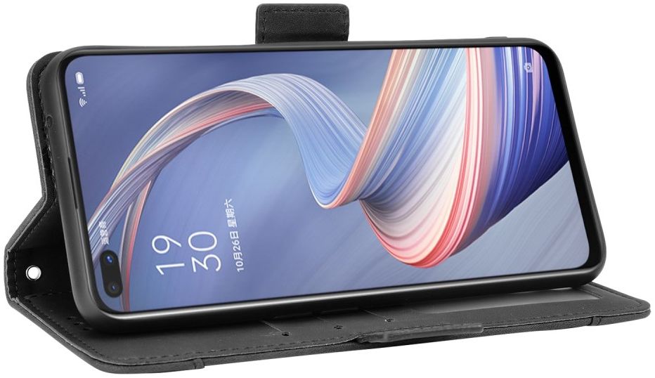 Oppo Reno 4 Z Hoesje Book Case met Kaarthouder Zwart afbeelding 5