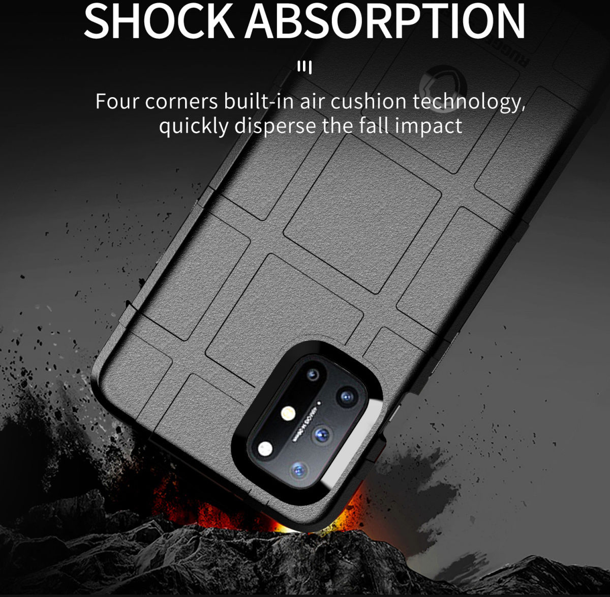 OnePlus 8T Back Cover Hoesje Rugged Armor Zwart afbeelding 6