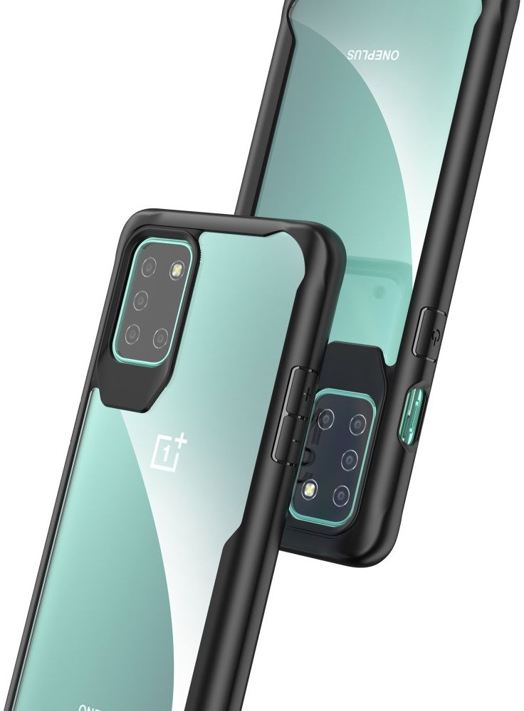 OnePlus 8T Back Cover Hoesje Hybride Shockproof Transparant Zwart afbeelding 7