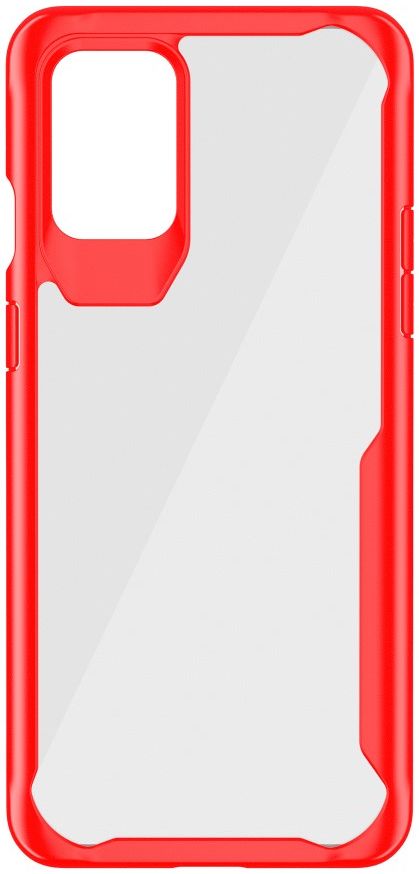 OnePlus 8T Back Cover Hoesje Hybride Shockproof Transparant Rood afbeelding 2