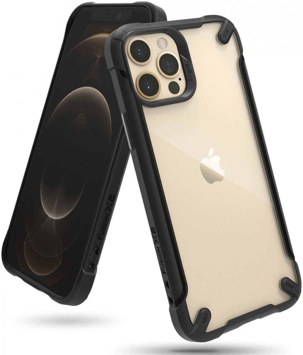 Ringke Fusion X2 Apple iPhone 12/12 Pro Hoesje Transparant Zwart afbeelding 1