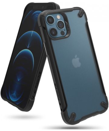 Ringke Fusion X2 Apple iPhone 12/12 Pro Hoesje Transparant Matte Zwart Hoesjes