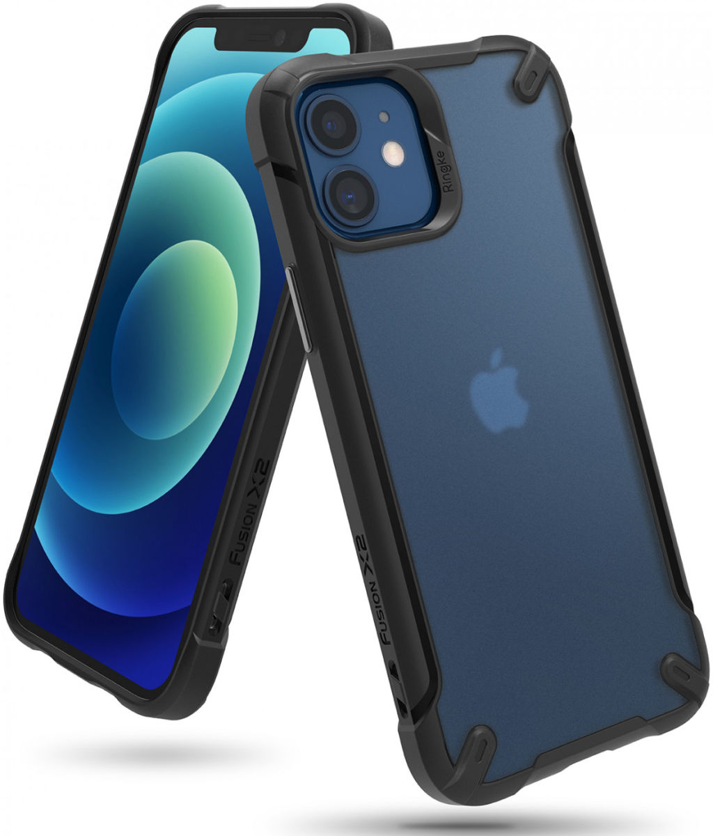 Ringke Fusion X2 Apple iPhone 12/12 Pro Hoesje Transparant Matte Zwart afbeelding 2