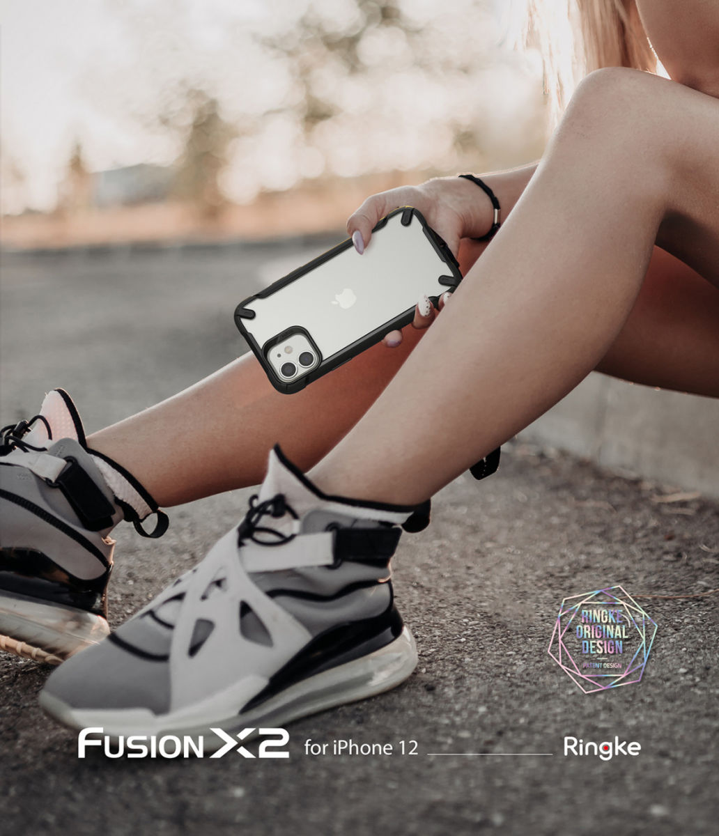 Ringke Fusion X2 Apple iPhone 12/12 Pro Hoesje Transparant Matte Zwart afbeelding 10