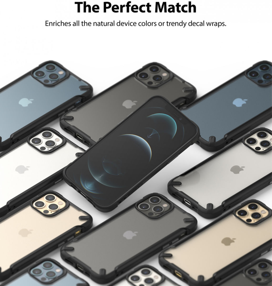 Ringke Fusion X2 Apple iPhone 12/12 Pro Hoesje Transparant Matte Zwart afbeelding 9