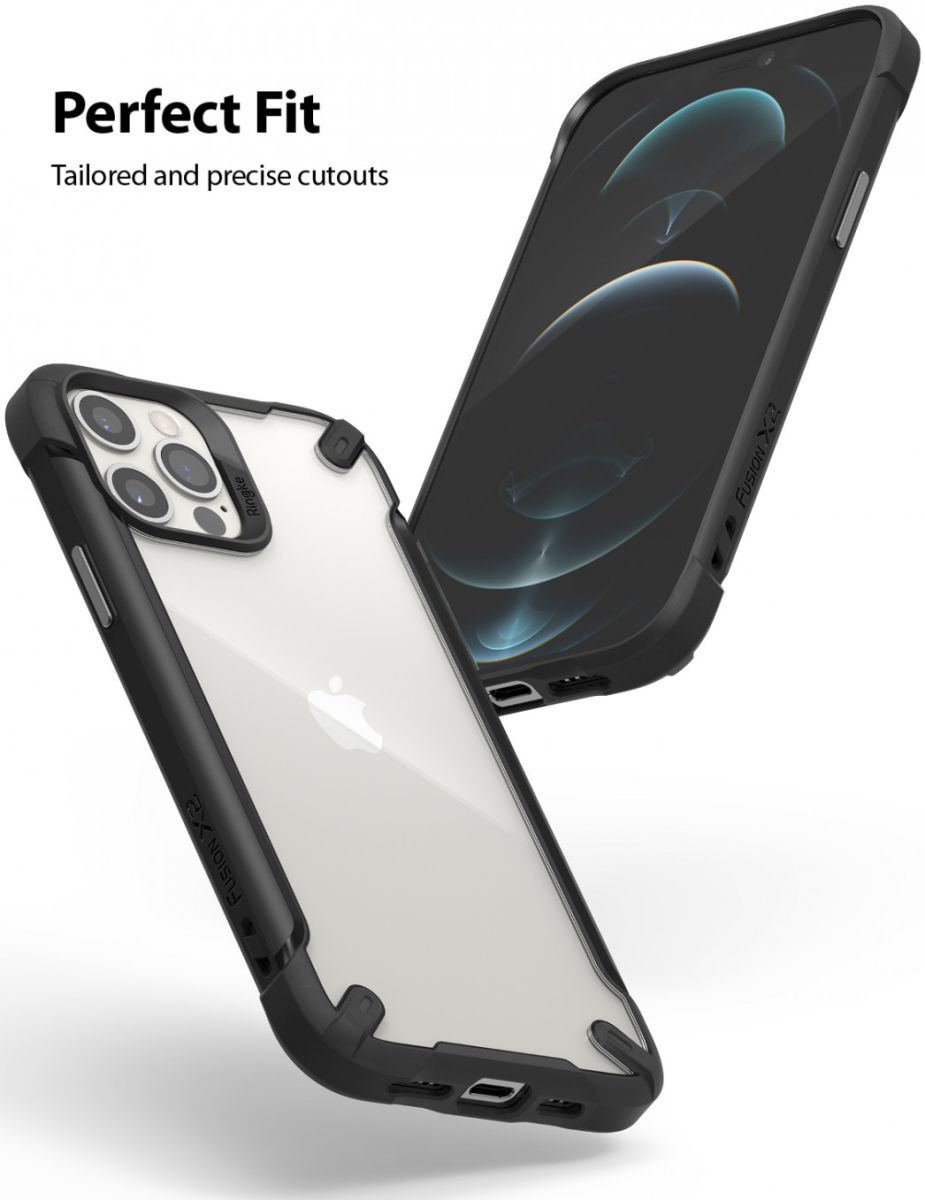 Ringke Fusion X2 Apple iPhone 12/12 Pro Hoesje Transparant Matte Zwart afbeelding 3