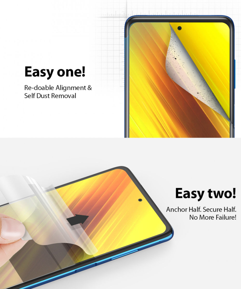 Ringke Dual Easy Wing Xiaomi Poco X3/X3 Pro Screen Protector (2-Pack) afbeelding 6
