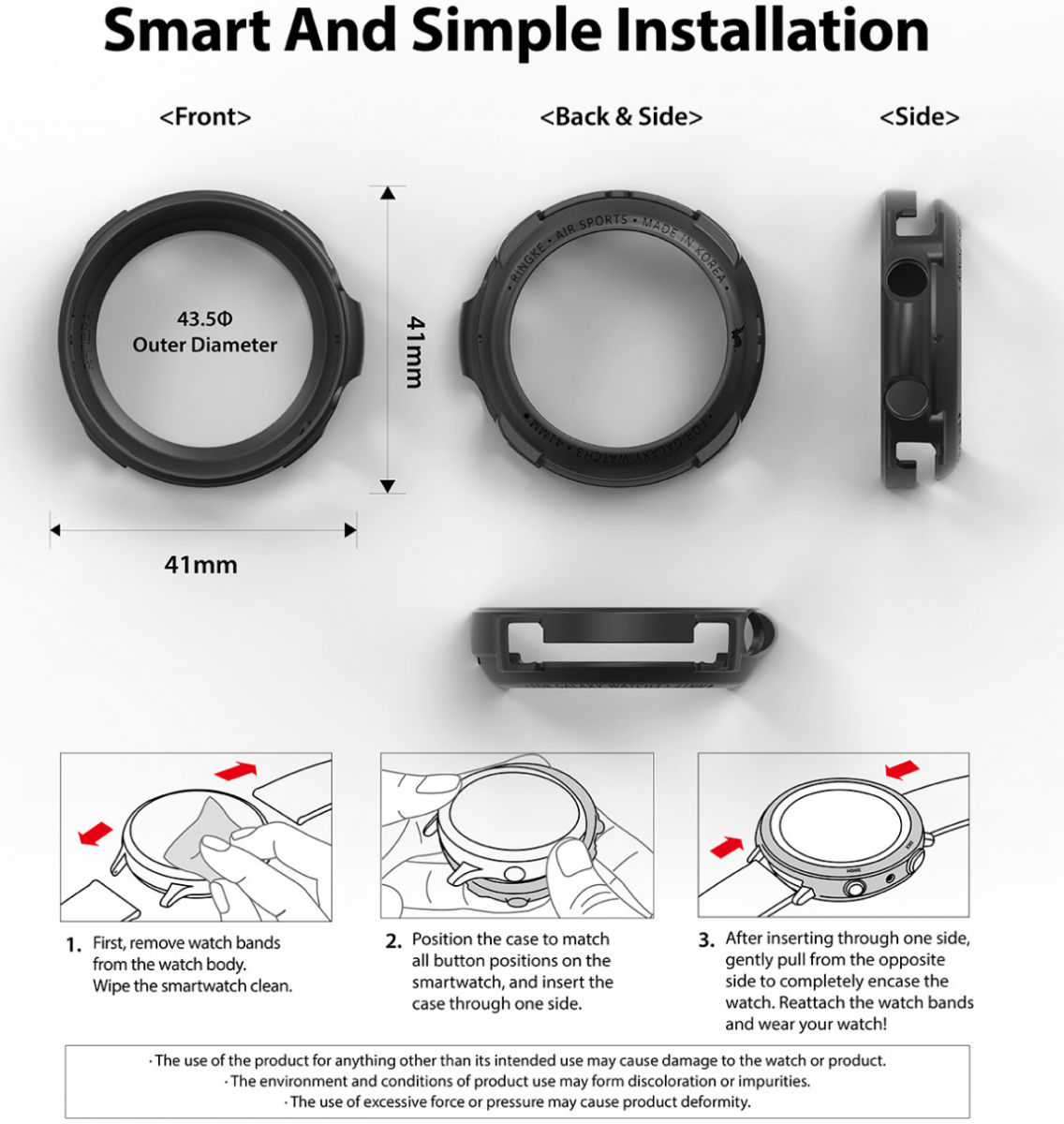 Ringke Air Sports Samsung Galaxy Watch 3 41MM Case Zwart afbeelding 10