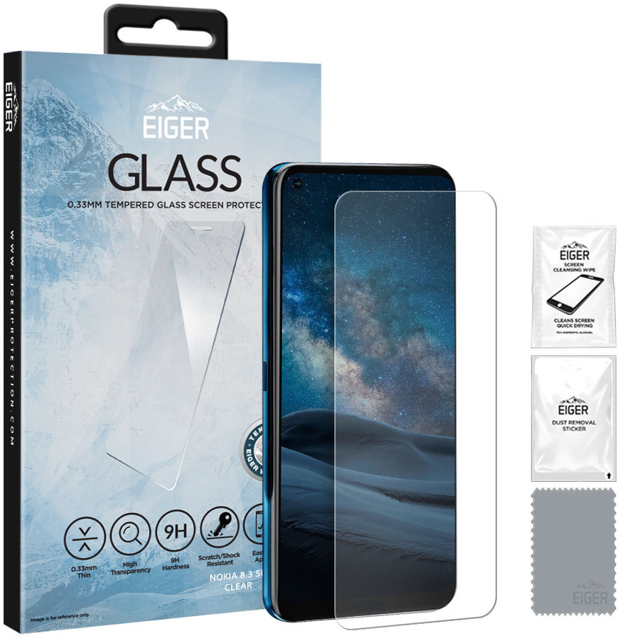 Eiger Nokia 8.3 Tempered Glass Case Friendly Screen Protector Plat afbeelding 1