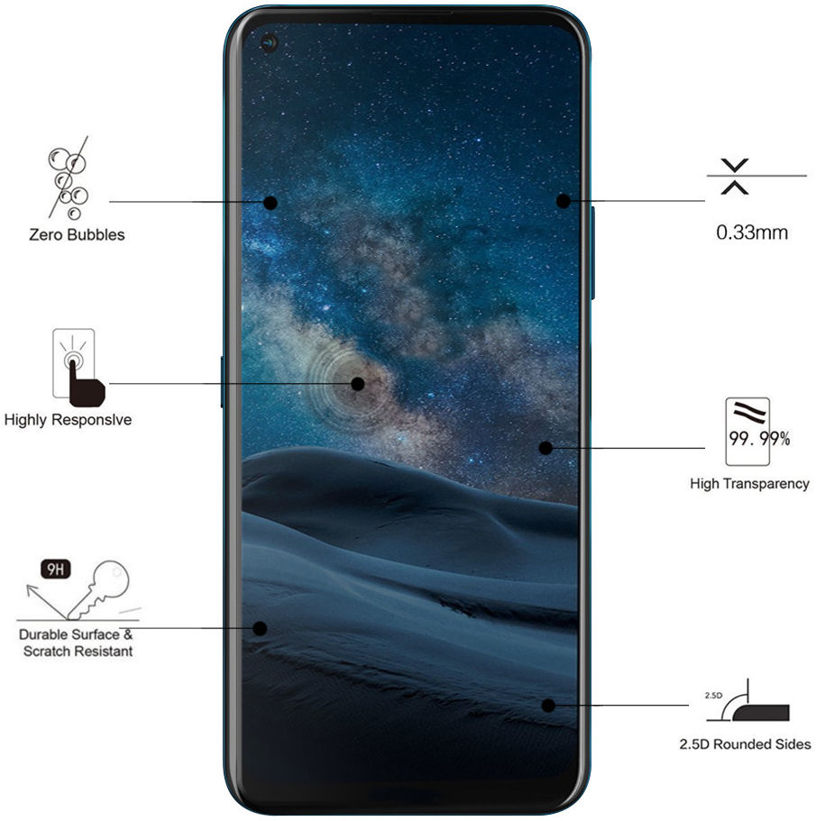 Eiger Nokia 8.3 Tempered Glass Case Friendly Screen Protector Plat afbeelding 2