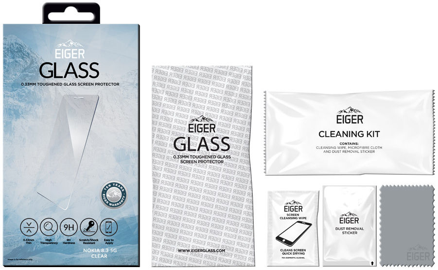 Eiger Nokia 8.3 Tempered Glass Case Friendly Screen Protector Plat afbeelding 4