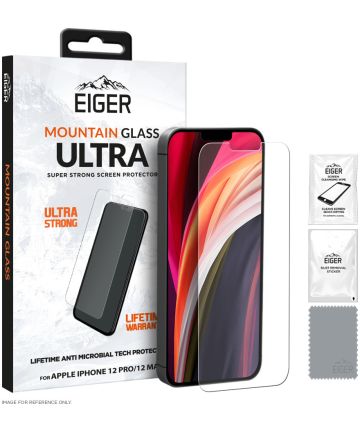 Eiger Ultra Apple iPhone 12 / 12 Pro Tempered Glass Antibacterieel Screen Protectors