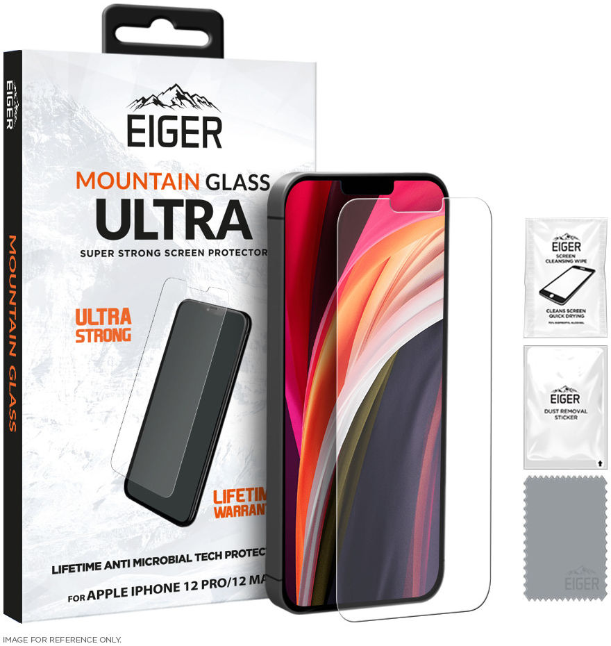 Eiger Ultra Apple iPhone 12 / 12 Pro Tempered Glass Antibacterieel afbeelding 1