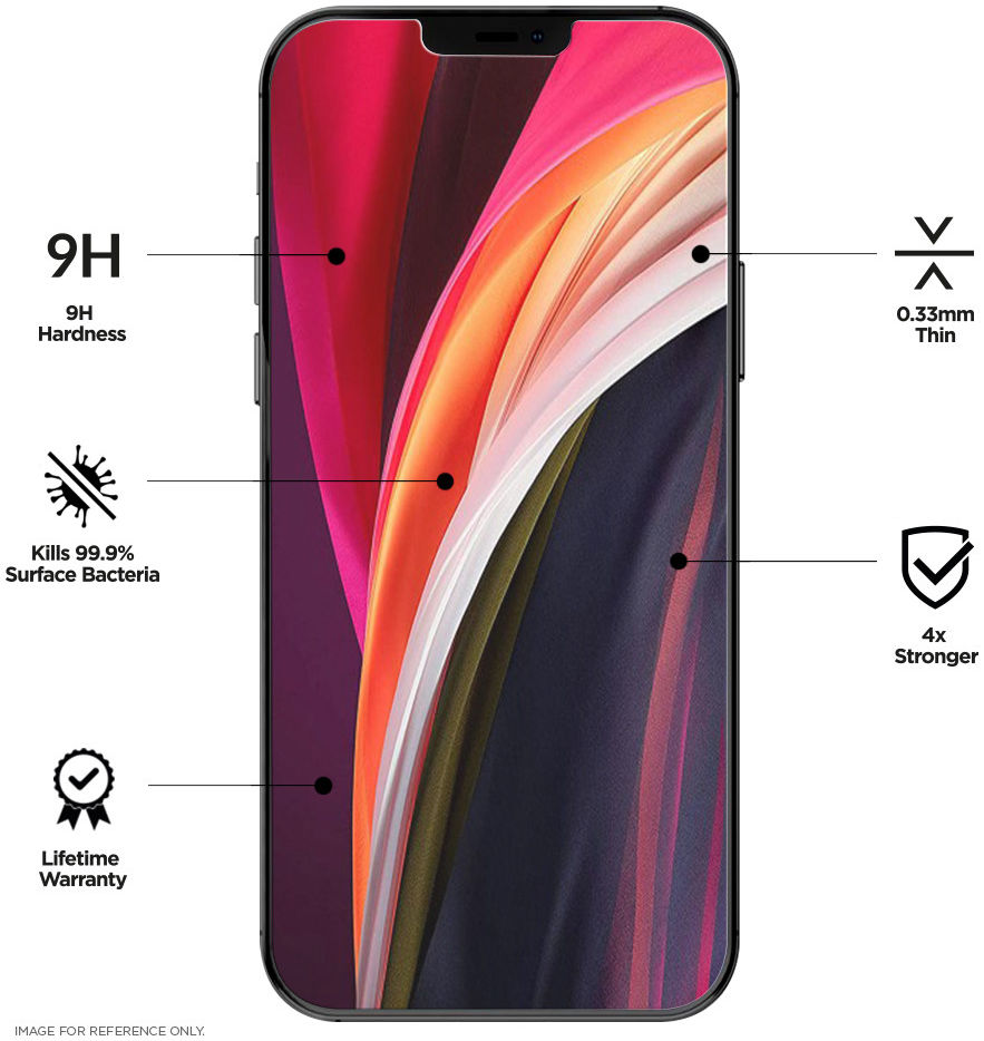 Eiger Ultra Apple iPhone 12 / 12 Pro Tempered Glass Antibacterieel afbeelding 3