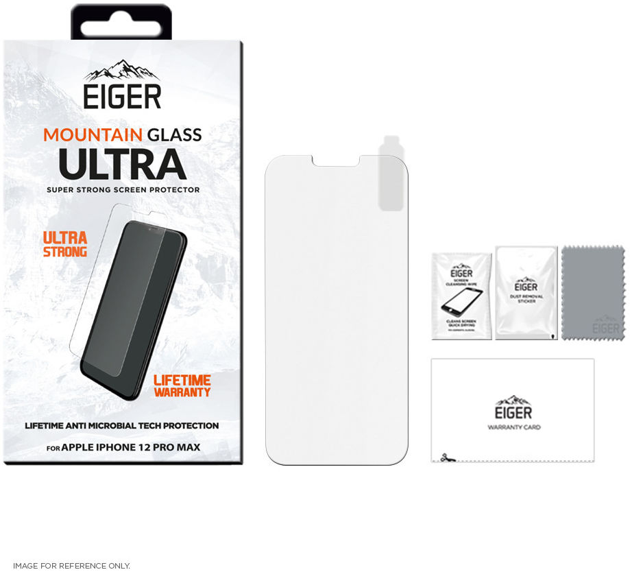 Eiger Ultra Apple iPhone 12 Pro Max Tempered Glass Antibacterieel Plat afbeelding 4