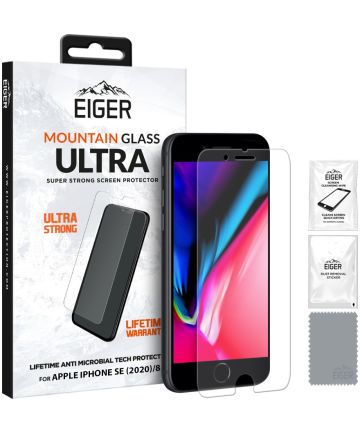 Eiger Ultra iPhone SE 2020/2022 / 8 / 7 Tempered Glass Antibacterieel Screen Protectors