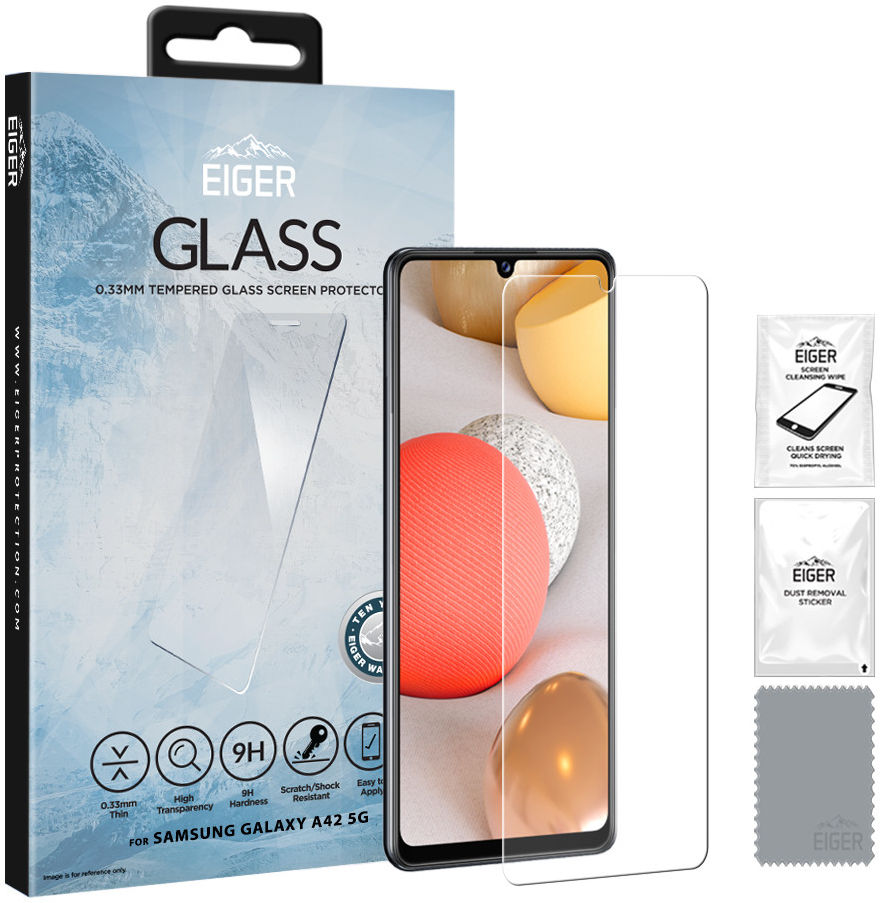 Eiger Samsung Galaxy A42 Tempered Glass Case Friendly Protector Plat afbeelding 1
