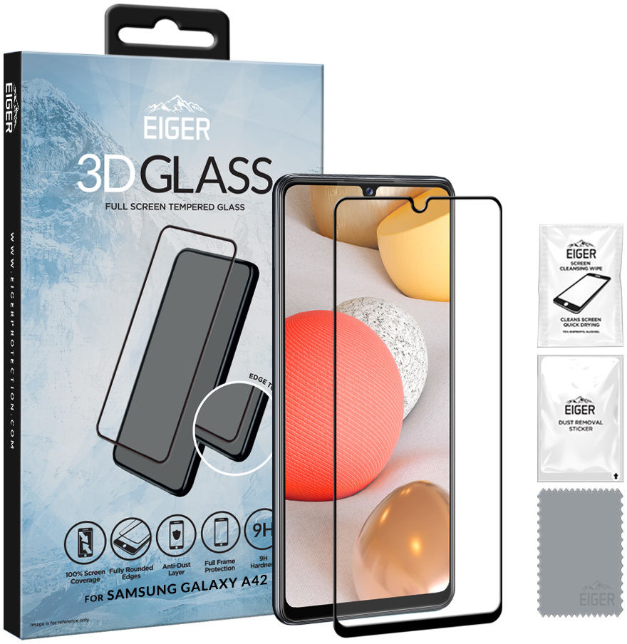 Eiger Samsung Galaxy A42 Tempered Glass Case Friendly Gebogen afbeelding 1