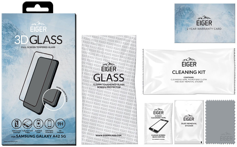 Eiger Samsung Galaxy A42 Tempered Glass Case Friendly Gebogen afbeelding 2